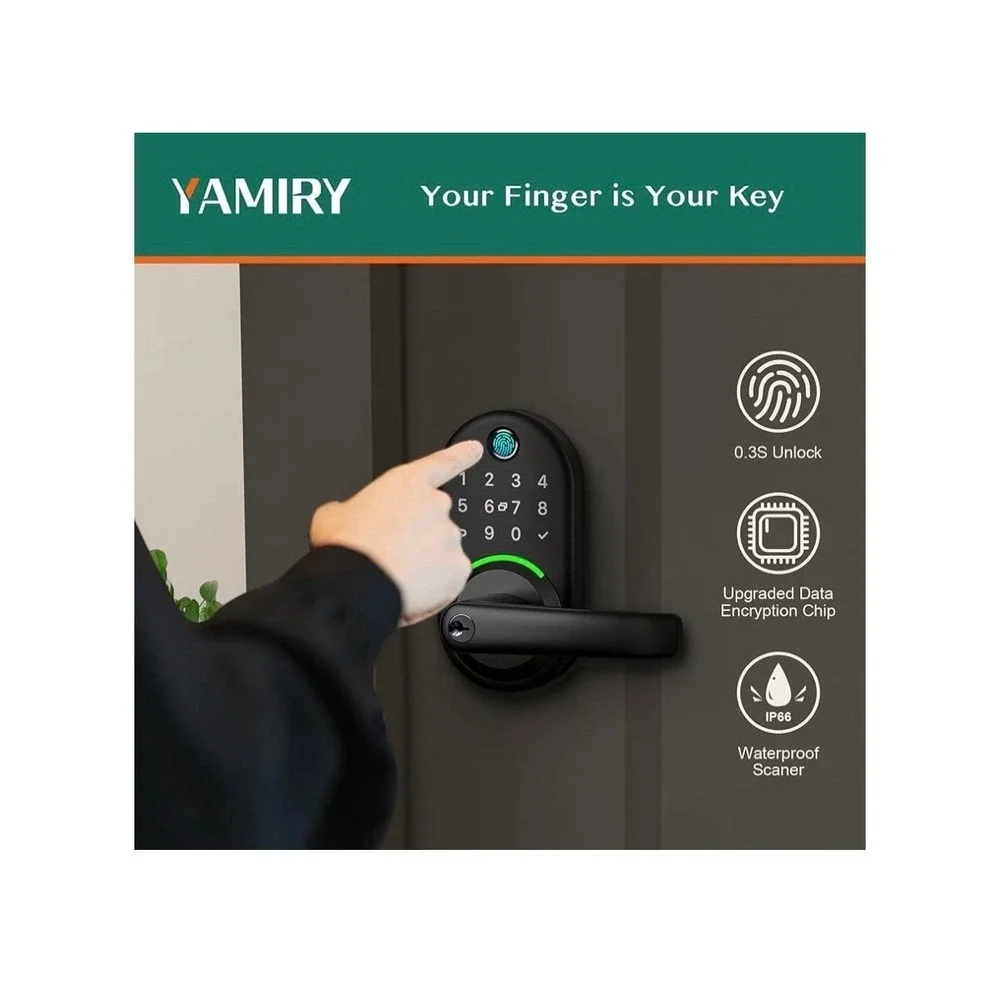 Smart Door Handle Lock with Keypad: Yamiry Fingerprint Smart Knob - Keyless Entr
